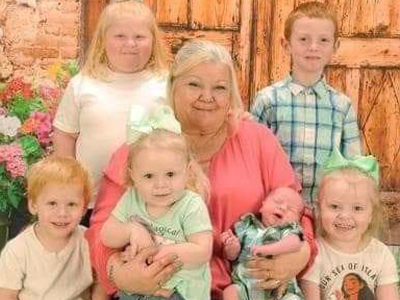 Dee with her grandchildren