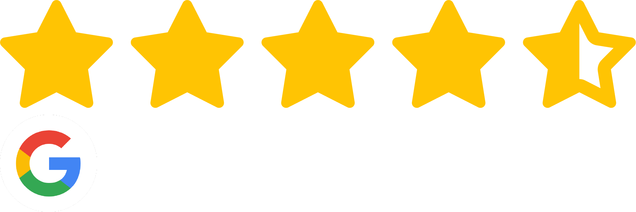 4.7 Star Average Google Reviews Rating